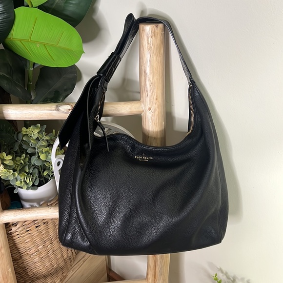 kate spade Handbags - Kate‎ Spade Black Pebbled Leather Hobo Shoulder Bag
